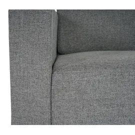 Mendler Modular Sessel Loungesessel mit Ottomane Lyon, Stoff/Textil ~ grau