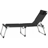 Siena Garden Sole Dreibeinliege 214 x 70 x 45 cm schwarz klappbar