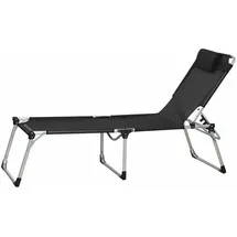 Siena Garden Sole Dreibeinliege 214 x 70 x 45 cm schwarz klappbar