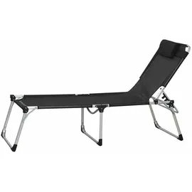 Siena Garden Sole Dreibeinliege 214 x 70 x 45 cm schwarz klappbar