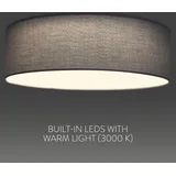 Navaris LED Deckenleuchte 22W - Rund ∅ 40cm - Design Stoff Hellgrau - Deckenlampe LED Licht Warmweiß