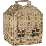 ib laursen Aufbewahrungskorb Korbhaus aus Rattan 30 x 32 x 40 cm grau