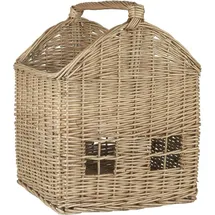 ib laursen Aufbewahrungskorb Korbhaus aus Rattan 30 x 32 x 40 cm grau
