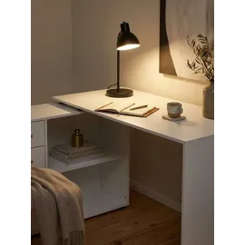 KADIMA DESIGN Eckschreibtisch mit Regal Modern DESIGN Weiß 120x107x75 cm,