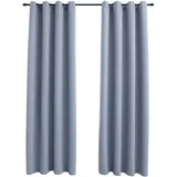 vidaXL Verdunkelungsvorhang Ösen 140 x 225 cm grau 2 St.