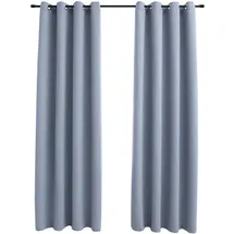 vidaXL Verdunkelungsvorhang Ösen 140 x 225 cm grau 2 St.