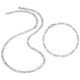 FIRETTI Schmuckset Multipack Schmuck Geschenk Silber 925 Halskette Armkette Figarokette (Set, 2-tlg) silberfarben 45