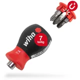 Wiha Bit-Schraubendreher Stubby 1/4" PH1 mit Bit Magazin 6-tlg. rot