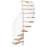 Minka Spindeltreppe Metallica Smart 38 - 305,5cm Geschosshöhe Buche Weiß