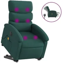 vidaXL Massagesessel mit Aufstehhilfe Stoff 92 x 99,5 x 0 cm Dunkelgrün elektrisch
