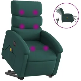 vidaXL Massagesessel mit Aufstehhilfe Stoff 92 x 99,5 x 0 cm Dunkelgrün elektrisch