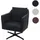 Mendler Lounge-Sessel HWC-H93b Kunstleder 72 x 80 x 72 cm Schwarz drehbar mit Kissen