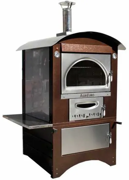 AgriEuro Maximus 80 Deluxe EXT - Holzbackofen - aus Edelstahl - kupferfarbene Lackierung