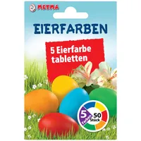 METMA B085 - Eierfarben, 5 Stück, Rot, Orange, Gelb,