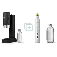 Aarke Carbonator Pro Wassersprudler Set CO2-Zylinder inkl. Flasche Mattschwarz - Schwarz