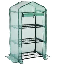 Gardebruk Foliengewächshaus pulverbeschichtet Grün Blankglas 0 mm 0,34 m2