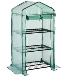 Gardebruk Foliengewächshaus pulverbeschichtet Grün Blankglas 0 mm 0,34 m2