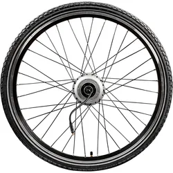 Tretwerk Komplettrad E Bike Vorderrad 26 Zoll Trekking Rad Felge mit Reifen Kenda K1172 und Ananda Hilfsmotor für Fahrrad Cityrad