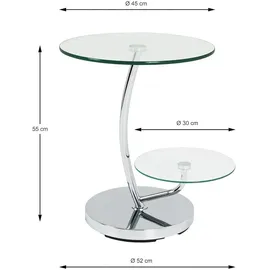 Haku-Möbel HAKU Möbel Beistelltisch rund Metall silber 52,0 x 52,0 x 55,0 cm, 1 St.
