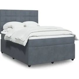 vidaXL Boxspringbett 140 x 200 cm Dunkelgrau