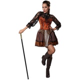 dressforfun Kostüm Frauenkostüm Steampunk Gräfin, Prächtiges Kleid in Brauntönen braun L | L