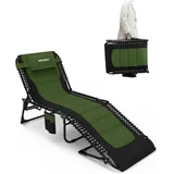 WKFAMOUT Gartenliege Sonnenliege Klappbar Gartenliege 5-fach Verstellbar Strandliege
