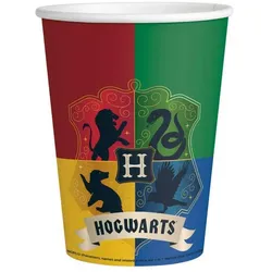 Party Pappbecher 250 ml 8 Stück Harry Potter Houses