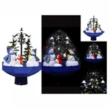 vidaXL Weihnachtsbaum mit Schnee und Schirm-Fuß Blau 75 cm PVC