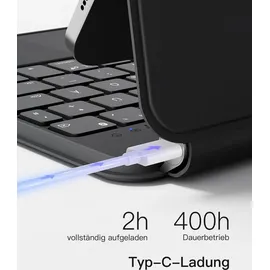 Inateck Magic Keyboard,Tastatur Hülle für iPad Air 6 11 Zoll 2024,iPad Air 5/4,iPad Pro 11 Zoll (4/3/2/1),3-Zonen 7 Farben Beleuchtung,Magnetisches Schwebendes,Vollflächiges Touchpad,QWERTZ,KB09117