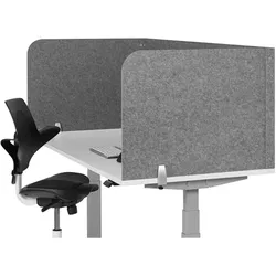 BakkerElkhuizen BE Safety Screen Tischtrennwand U-Form S, grau