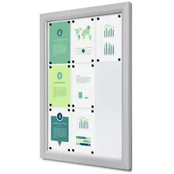 Infokasten aussen 9 x DIN A4 B1 Brandschutz ESG-Glas