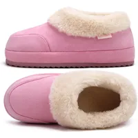 COFACE Hausschuhe Damen Warme Winter Plüsch Gefüttert Hüttenschuhe 39 Frauen Lammfell Fell Pantoffeln Bequeme Hausstiefel Slippers - 39 EU