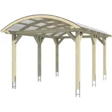 SKANHOLZ Franken Bogendach Einzelcarport 3,76 x 5,41 m nussbaum inkl. Pfostenanker