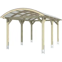 SKANHOLZ Franken Bogendach Einzelcarport 3,76 x 5,41 m nussbaum inkl. Pfostenanker