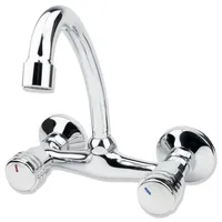 Mprofi MT® Küchenarmatur - Wasserhahn Küche Wandmontage - Armatur Küche - Wandarmatur Spültischarmatur Küche - Mischbatterie Küche - Wand Spültischbatterie - Küchenarmaturen - Chrom - 7119