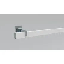 INDEKO Gardinenstange INDEKO "Bern", weiß (weiß, chromfarben), L:130cm, Aluminium, Gardinenstangen, Innenlauf Komplett-Set inkl. Gleitern und Montagematerial