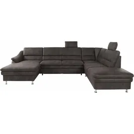 sit&more Wohnlandschaft SIT & MORE "Cardoso U-Form", grau (anthrazit), B:324cm H:90cm T:90cm, Luxus-Microfaser 1 (100% Polyester);Luxus-Microfaser 2 (100% Polyester);Luxus-Microfaser ALTARA NUBUCK (100% Polyester), Sofas, Wohnlandschaft, mit Federkern und