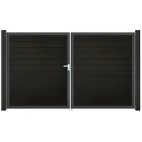 GROJA Gartentor 300 x 180 cm Schwarz/Aluminium