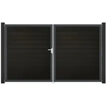 GROJA Gartentor 300 x 180 cm Schwarz/Aluminium