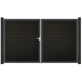 GROJA Gartentor 300 x 180 cm Schwarz/Aluminium