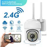 VSIUO Überwachungskamera 3MP Überwachungskamera Aussen WLAN, 2,4GHz WiFi PTZ IP Kamera Outdoor (Innenbereich, Außenbereich) weiß