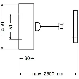 EMCO Wäscheleine System 2, herausziehbar bis 2,50 m, chrom