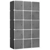 Homcom Kleiderschrank Schwarz Metall, 111x183x47 cm