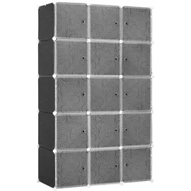 Homcom Kleiderschrank Schwarz Metall, 111x183x47 cm
