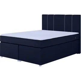 Roller Boxspringbett - cobalt - H3 - Bonell-Federkern - 140x200 cm