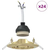 vidaXL - Eingebaute Spots 24 Stück Rund GU10 Gold Ø90 mm Stahl