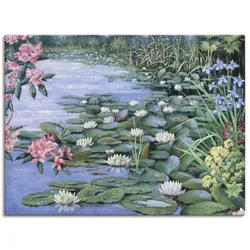 Leinwandbild ARTLAND "Der See", grün (farbe bild(er): grün), B:80cm H:60cm T:1,8cm, Canvas, Leinwand, Bilder, auf Keilrahmen gespannt