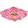Relaxdays 52-tlg. Puzzlematte mit Rand und Motiven Pink/rosa