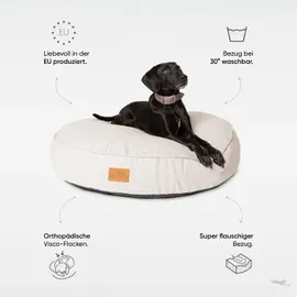 Freudentier kuscheliges Hundebett mit Memory Foam ⌀100cm hellgrau 1 m