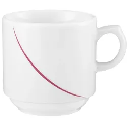 Esmeyer 6 x Seltmann Becher mit Henkel, Form: Laguna, Dekor:  34622 bordeaux Flanken